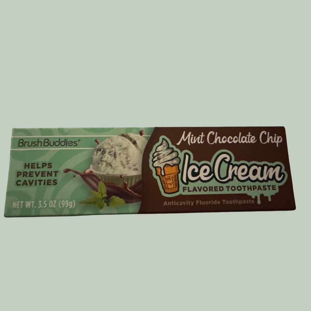 Brush Buddies Mint Chocolate Chip Ice Cream Flavored Toothpaste 3.5 oz 88520